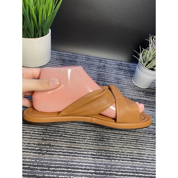 Everlane The Day Twist Size 7.5 Desert Tan Nappa Leather Slide Sandals MRP$145/H - Picture 5 of 10